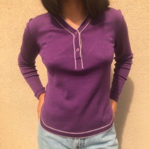 1970s/80s wool blend purple long sleeve